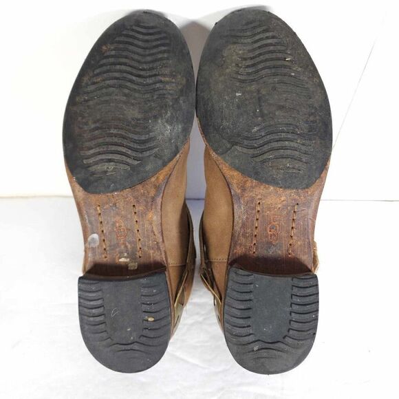 UGG Women's Austin US 6,5 Brown Leather Sheepskin Insole Western Ankle Boots - Picture 10 of 12